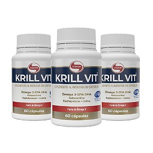 Kit 3x Krill Vit 60 caps. Vitafor