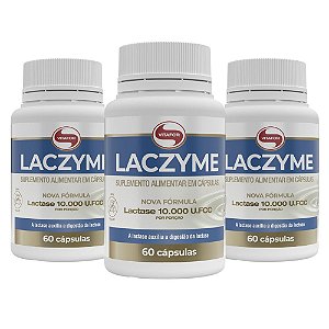 Kit 3x Laczyme Lactase 10.000U.FCC 60 caps. Vitafor