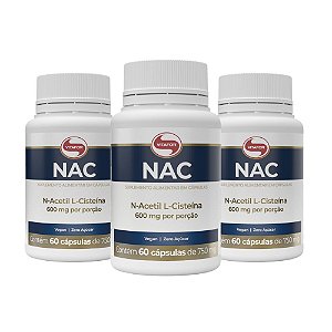 Kit 3x NAC N-Acetil L-Cisteína 600mg 60 caps. Vitafor