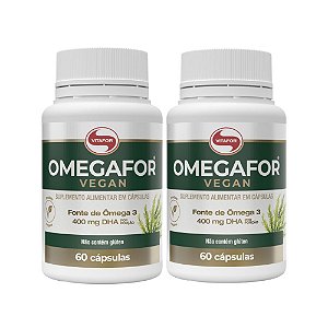 Kit 2x Omegafor Vegan 400mg DHA 60 caps Vitafor