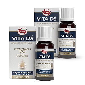 Kit 2x Vitamina D3 2000UI/gota 10ml (450 gotas) Vitafor