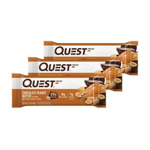 Kit 3 Un - Quest Bar - 60g - Chocolate Peanut Butter - Quest Nutrition
