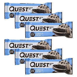 Kit 6 Un - Quest Bar -. 60g - Cookies e Cream- Quest Nutrition
