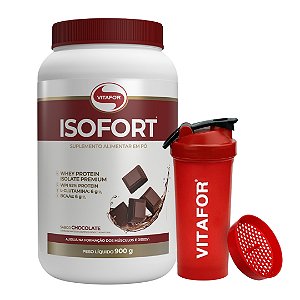 Isofort 900g Chocolate Vitafor + 1 Coqueteleira Vitafor