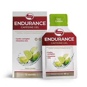 Endurance Caffeine Gel 12 sachês 30g Limão Vitafor