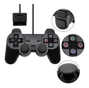 Controle com fio para ps2 da sony, joystick com usb para ps2 e