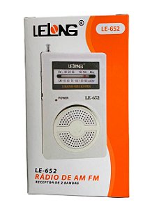 Mini Rádio de Bolso AM/FM 2 Pilhas LE-652