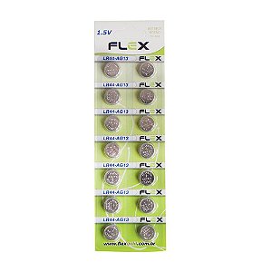 PILHA LR44/AG13 ALCALINA 1,5V 120MAH (CARTELA C/14) - FLEX