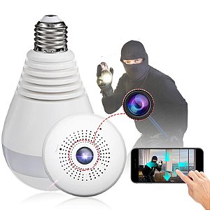 Câmera Lâmpada Cam Vr 380 Espia Wifi 360 Segurança Ip Visão
