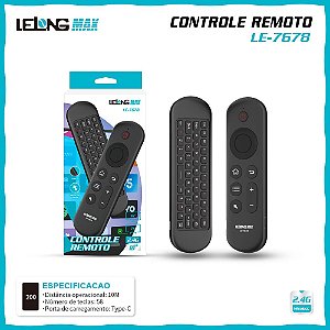 Air Mouse 2.4G LED Teclado c/ Voz Bluetooth LE-7678