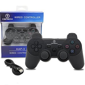 Controle Joystick Dualshock Usb Ps3 Playstation Pc Com Cabo