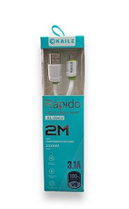 Cabo Usb Carregador 2 Metros Kaile Cor Branco