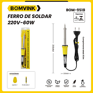 FERRO DE SOLDA 220V-60W BOM-9518