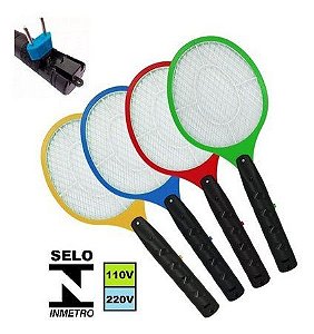 Raquete Elétrica Recarregável Mata Moscas, Mosquito e Pernilongo - Bivolt