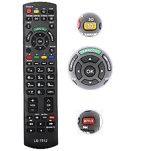 Controle Remoto p/ Panasonic c/ Botão Netflix 3d
