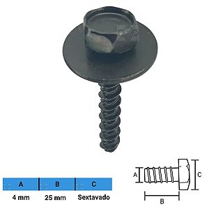 Parafuso Automotivo Sextavado 4 X 25mm