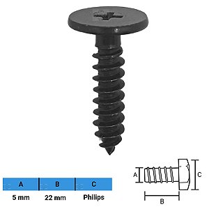 Parafuso Automotivo Philips 5 X 22mm