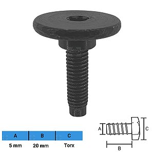 Parafuso Automotivo Torx 5 X 20mm
