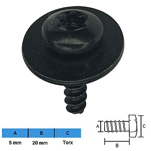 Parafuso Automotivo Torx 5 X 20mm