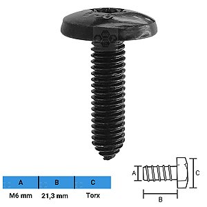 Parafuso Automotivo Torx M6 X 21,3mm