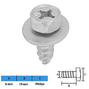 Parafuso Automotivo Philips 6 X 19mm