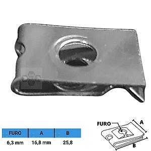 Porca Rápida Automotiva 6,3 X 16,8 X 25,8mm