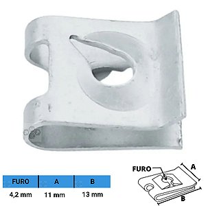 Porca Rápida Automotiva 4,2 X 11 X 13 mm
