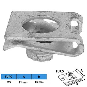 Porca Rápida Automotiva M5 X 11 X 15 mm