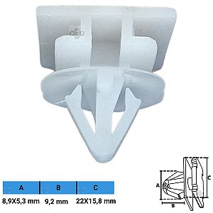 Grampo Presilha 8,9X5,3X9,2X22X15,8mm