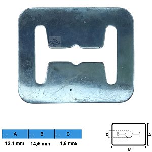 Grampo Trava Metálica Automotivo 12,1 X 14,6 X 1,8 mm