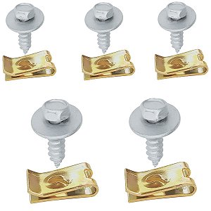 5 Parafuso + 5 Porca Parabarro Parachoque Chevrolet GM Prisma 2007/2012