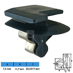Grampo Presilha 7,5X11,7X20,2X17mm