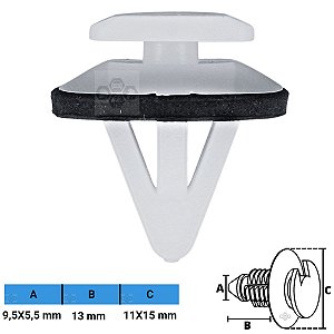 Grampo Presilha 9,5X5,5X13X11X15mm