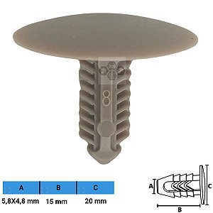 Grampo Presilha 5,8X4,8X15X20mm