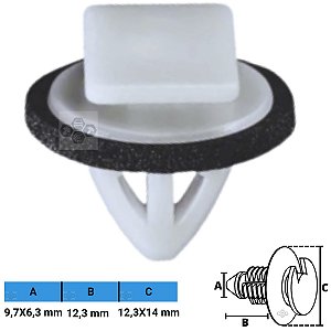 Grampo Presilha 9,7X6,3X12,3X12,3X14mm
