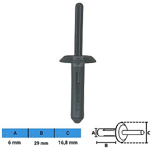 Grampo Presilha Rabite 6X29X16,8mm