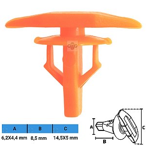 Grampo Presilha 6,2X4,4X8,5X14,5X5mm