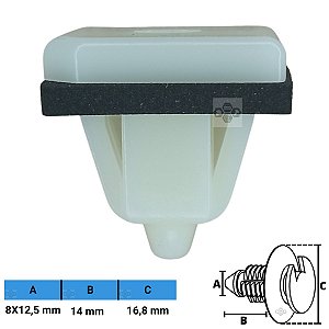 Grampo Presilha 8X12,5X14X16,8mm