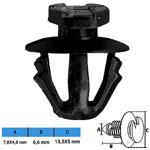 Grampo Presilha 7,8X4,8X6,6X13,5X5mm