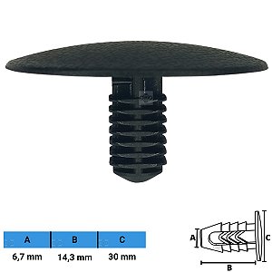 Grampo Presilha 6,7X14,3X30mm