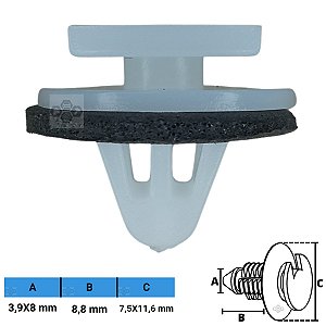 Grampo Presilha 3,9X8X8,8X7,5X11,6mm