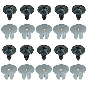 10 Bucha + 10 Parafuso Forração Interna Peugeot 307 2002/2012