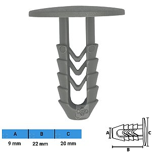 Grampo Presilha 9X22X20mm