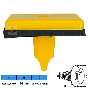 Grampo Presilha 7,5X12,4X16X16,9X24,7mm
