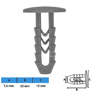 Grampo Presilha 7,6X22X15mm