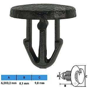 Grampo Presilha 6,2X3,2X8,1X9,8mm