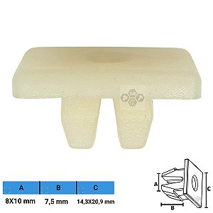 Grampo Presilha 8X10X7,5X14,3X20,9mm
