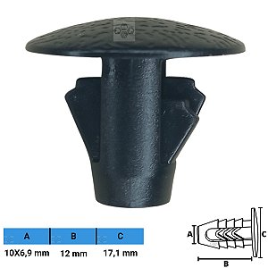 Grampo Presilha 10X6,9X12X17,1mm