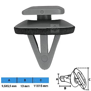 Grampo Presilha 9,5X5,5X13X11X15mm