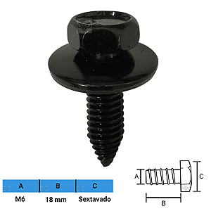 Parafuso Automotivo Sextavado M6 X 18mm